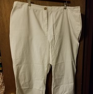 Lands End Plus Size 24W White Capris